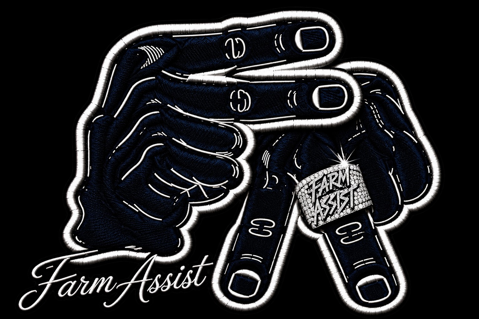 FarmAssist embroidered patch artwork